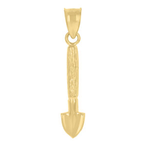 10kt 10k Yellow Gold Mens Shovel Charm Pendant